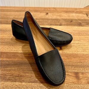 New! SEBAGO Black Soft Leather Flat Slip On Loafer Shoes Women's Size 6.5